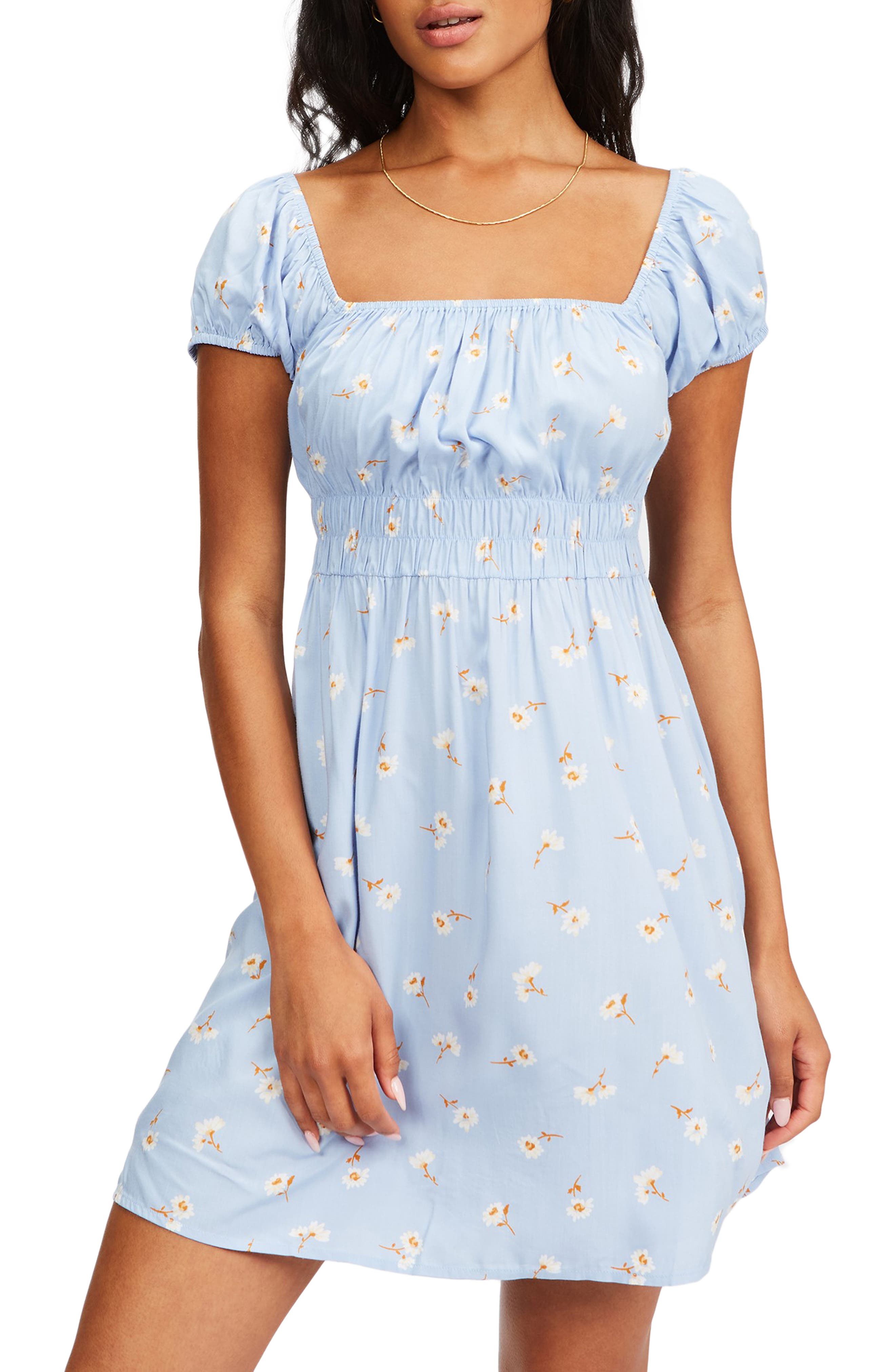 Lady Linen Cotton Short Sleeve Empire Waist Dress Check Retro Tunic Loose Cute